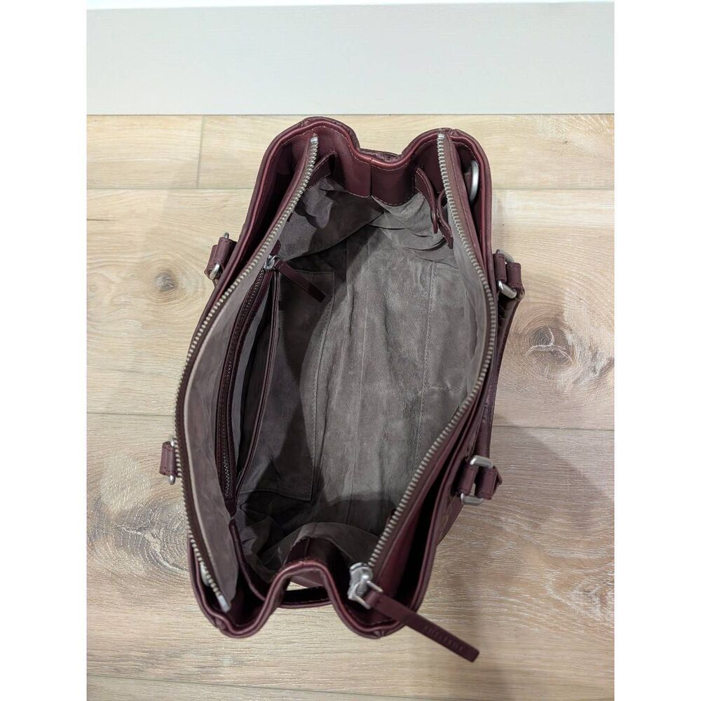 Liebeskind Berlin "Georgia" Leather Satchel Handbag Merlot No Crossbody Strap - Picture 5 of 16